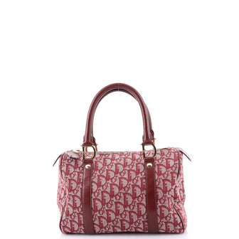 Christian Dior Vintage Trotter Boston Bag Diorissimo Canvas Small