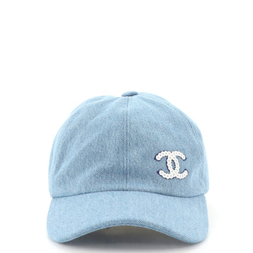 Chanel CC Baseball Cap Sequin Embellished Denim