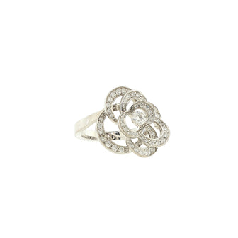 Chanel Fil De Camelia Ring 18K White Gold and Diamonds Medium