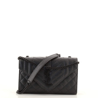 Saint Laurent Classic Monogram Envelope Satchel Mixed Matelasse Leather Small
