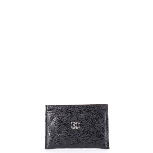 CHANEL Caviar Quilted Card Holder Black 1272346