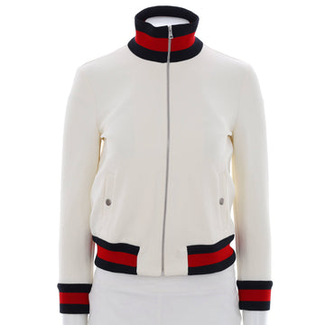 Gucci Women's Zip Up Collar Bomber Jacket Nylon