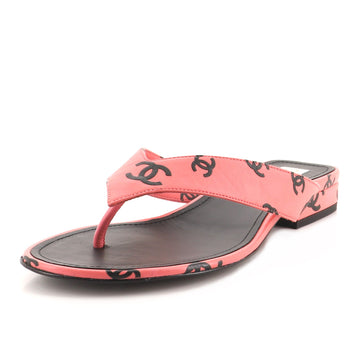 Chanel Women's CC Logo Thong Sandals Leather