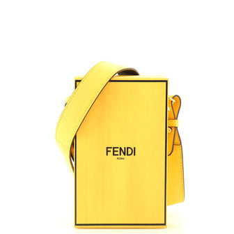 Fendi Logo Vertical Box Crossbody Bag Leather