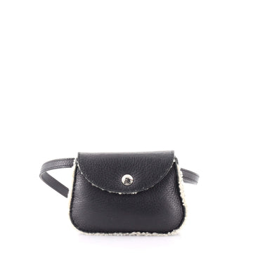 Hermes Vintage Flap Belt Pouch Leather with Shearling