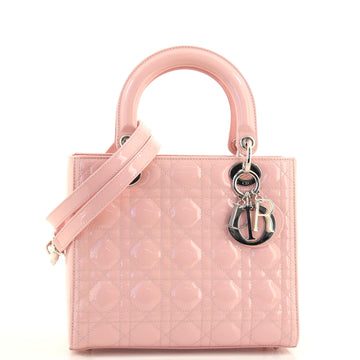 Christian Dior Lady Dior Bag Cannage Quilt Patent Medium