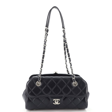 Chanel CC Kisslock Frame Chain Bag Quilted Lambskin Medium