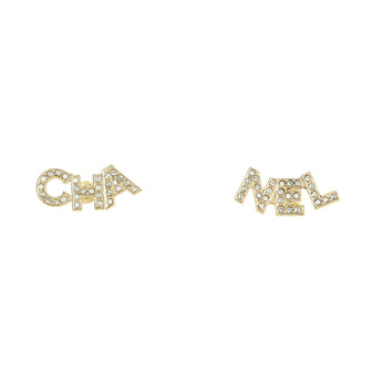 Chanel CHA-NEL Stud Earrings Metal with Crystals Gold 2341662