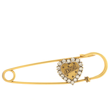 Christian Dior J'Adior Safety Pin Brooch Metal with Crystals