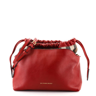 Burberry Little Crush Crossbody Bag Leather and House Check Canvas