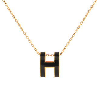 Hermes Pop H Pendant Cord Necklace Metal and Enamel