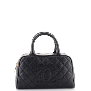 Chanel Timeless CC Bowler Bag Quilted Caviar Small