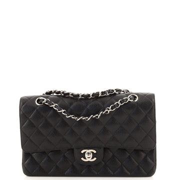 Chanel Vintage Classic Double Flap Bag Quilted Caviar Medium