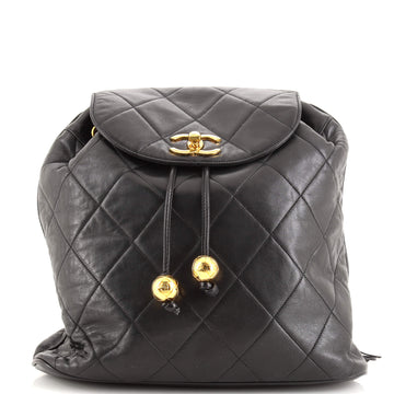 Chanel Vintage CC Flap Backpack Quilted Lambskin Medium