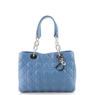 Christian Dior Soft Chain Tote Cannage Quilt Lambskin Small