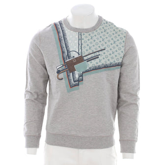 Louis Vuitton Men's Graphic Crewneck Sweater Cotton Blend