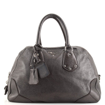 Prada Convertible Bowling Bag Cervo Antik Leather Medium