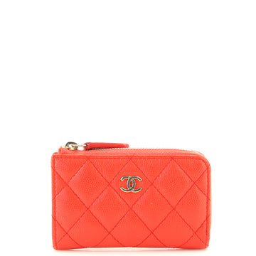 Chanel Zipped Key Holder Quilted Caviar
