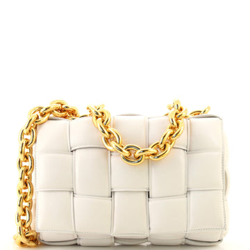 Bottega Veneta Cassette Chain Crossbody Bag Padded Maxi Intrecciato Leather