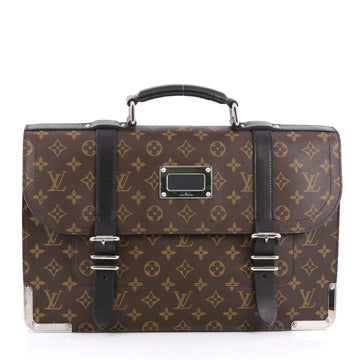 Louis Vuitton Larry Briefcase Macassar Monogram Canvas Brown