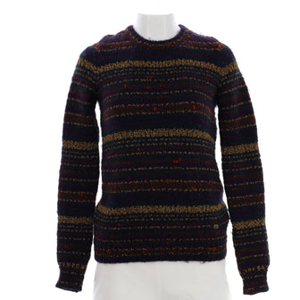 Chanel Women's Multicolor Striped Sweater Wool Blend