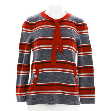 Chanel Women's Ribbon Crewneck Pocket Sweater Cashmere