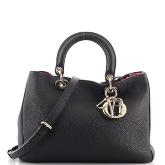 Christian Dior Diorissimo Tote Pebbled Leather Medium