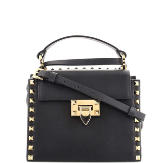 Valentino Garavani Rockstud Convertible Top Handle Bag Leather Small