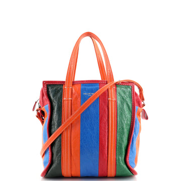 Balenciaga Bazar Convertible Tote Striped Leather Small