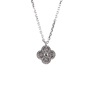 Van Cleef & Arpels Sweet Alhambra Pendant Necklace 18K White Gold with Diamonds