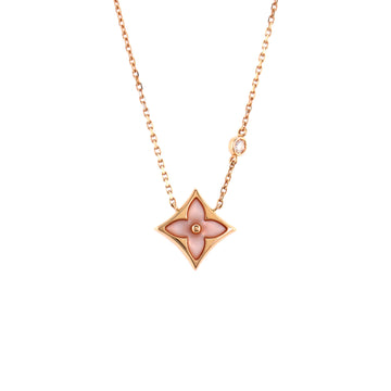 Louis Vuitton Color Blossom BB Star Pendant Necklace 18K Rose Gold with Diamond and Mother of Pearl