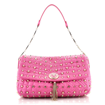 Versace Vanitas Medea Flap Bag Studded Barocco Leather