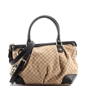 Gucci Sukey Top Handle Satchel Diamante Canvas Medium