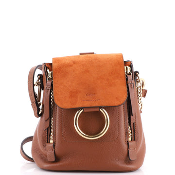 Chloe Faye Backpack Leather and Suede Mini
