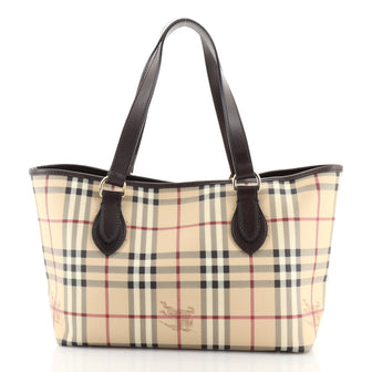 Burberry Regent Tote Haymarket Coated Canvas Small