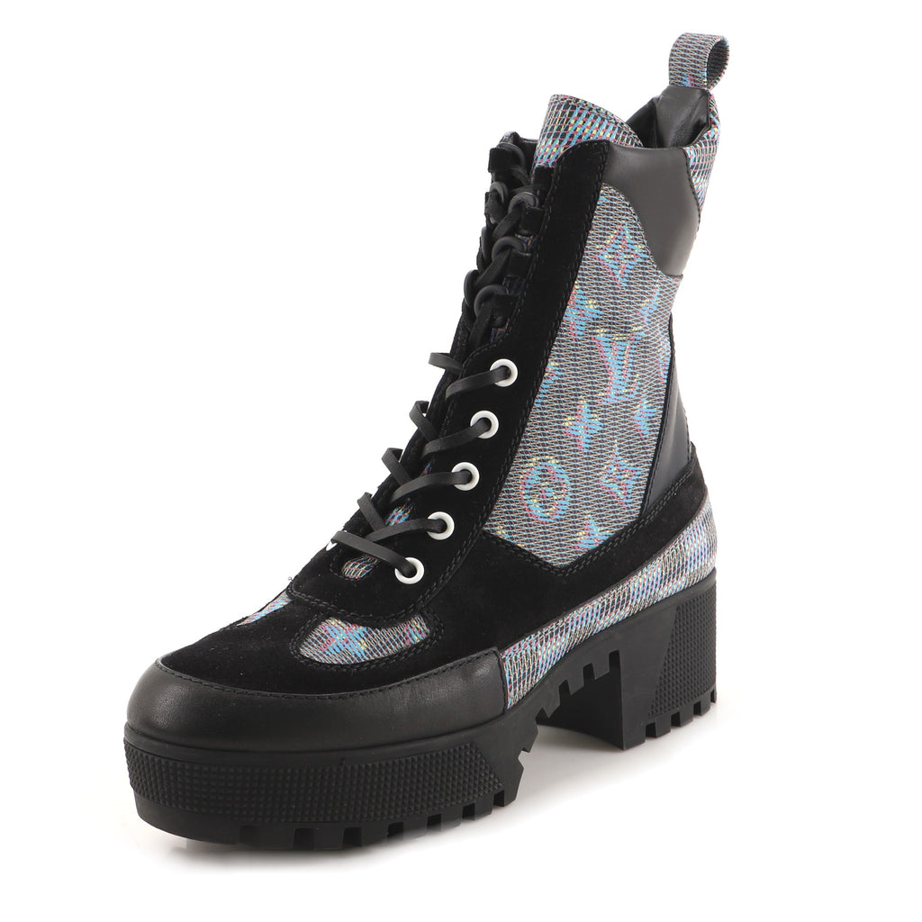 Louis Vuitton LV leopard Laureate Platform desert boots shoes women ankle  2019
