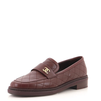 Chanel Women's CC Loafers Quilted Leather