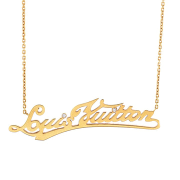 Louis Vuitton Signature Pendant Necklace 18K Yellow Gold with Diamonds
