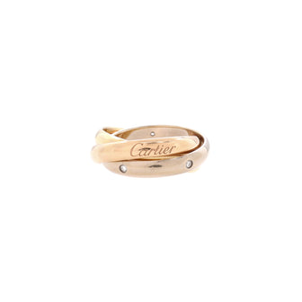 Cartier 5 Diamond Trinity Ring 18K Tricolor Gold