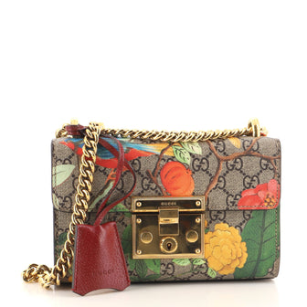 Gucci Padlock Shoulder Bag Tian Print GG Coated Canvas Small