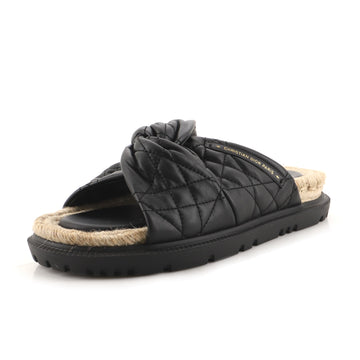Christian Dior Women's Dtwist Slide Espadrilles Cannage Quilt Leather