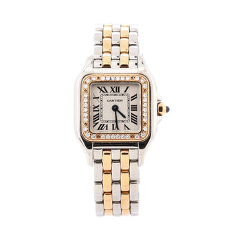 Panthere de Cartier Quartz Watch Stainless Steel and Rose Gold with Diamond Bezel 22