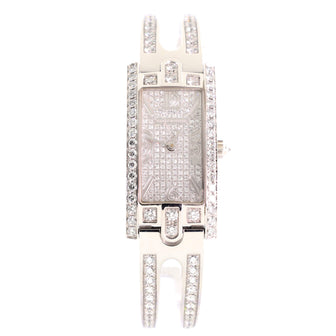 Avenue C Quartz Bracelet Watch White Gold with Diamond Bezel, Dial and Bracelet 19