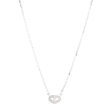 Cartier C Heart de Cartier Pendant Necklace 18K White Gold with Diamonds
