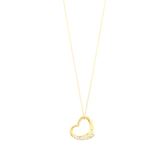 Tiffany & Co. Elsa Peretti Open Heart Pendant Necklace 18K Yellow Gold and Diamonds