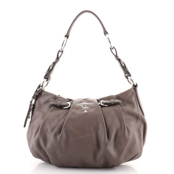 Prada Pleated Hobo Soft Calf Medium