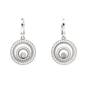 Chopard Happy Spirit Hoop Earrings 18K White Gold and Pave Diamonds