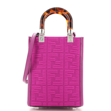 Fendi Sunshine Shopper Tote Zucca Technical Mesh Mini