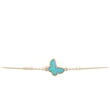 Van Cleef & Arpels Sweet Alhambra Butterfly Bracelet 18K White Gold and Turquoise