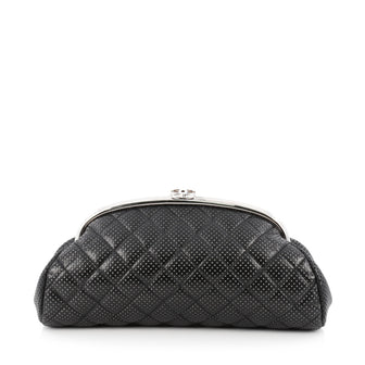 Chanel Timeless Clutch Quilted Perforated Leather Black 1776901